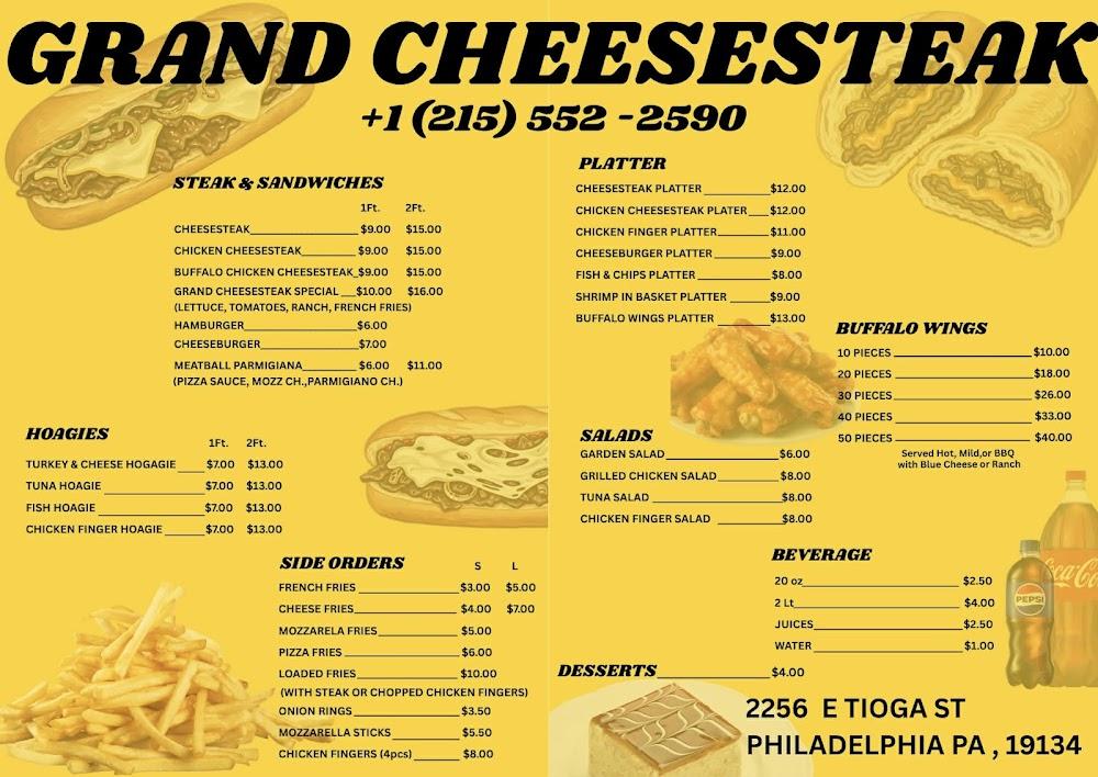 Grand Cheesesteak Menu image 1
